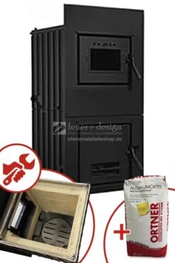 Ortrand Kachelofen Heizeinsatz E 4020.6 / 1 | Neue Zulassung | 10 KW | Schamotte Eingemauert