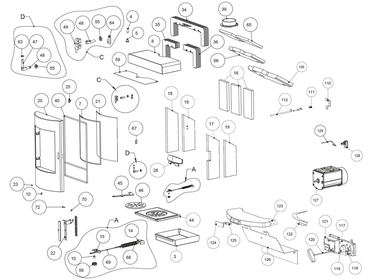 Rika Fox II Seitenverkleidung Stein Weiß | Z35454 3 Rika Fox II Seitenverkleidung Stein Weiß | Z35454