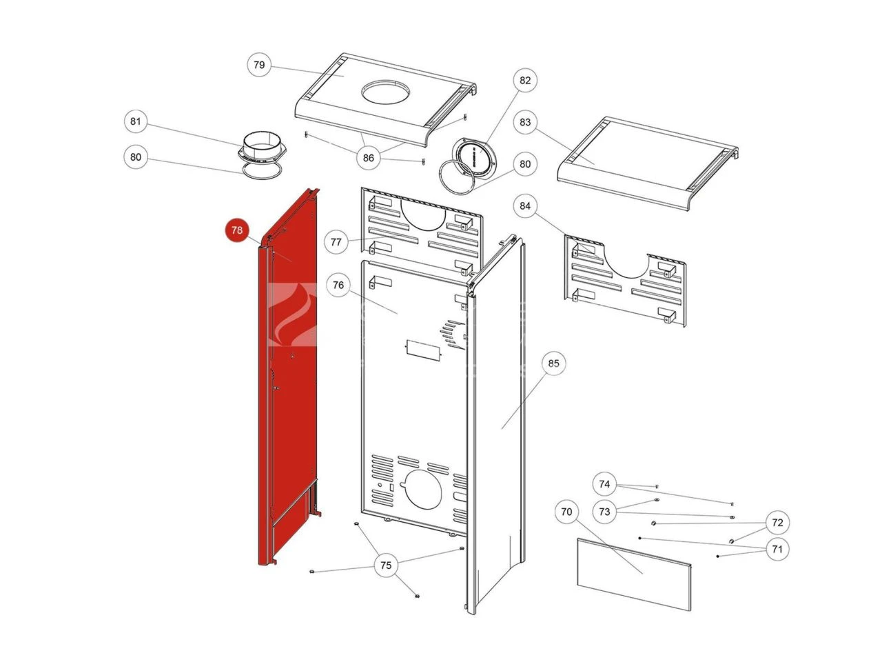 Rika Back Seitenverkleidung Weiß Links Kpl. | B18428 3 Rika Back Seitenverkleidung Weiß Links Kpl. | B18428